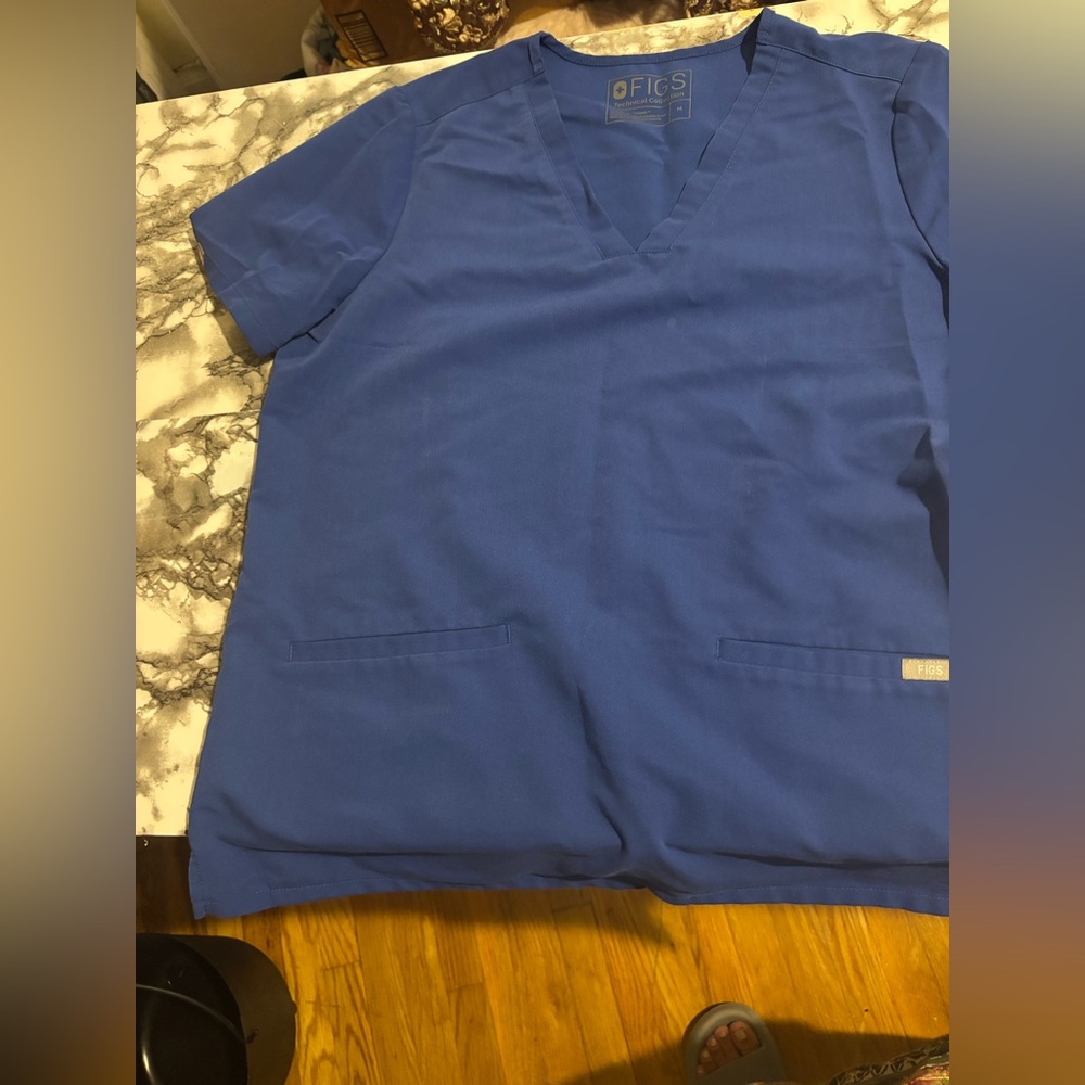 Figs Royal Blue Scrub Top